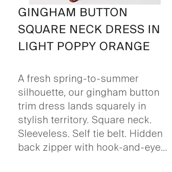 Gingham Button Square Neck Dress - Picture 5 of 12